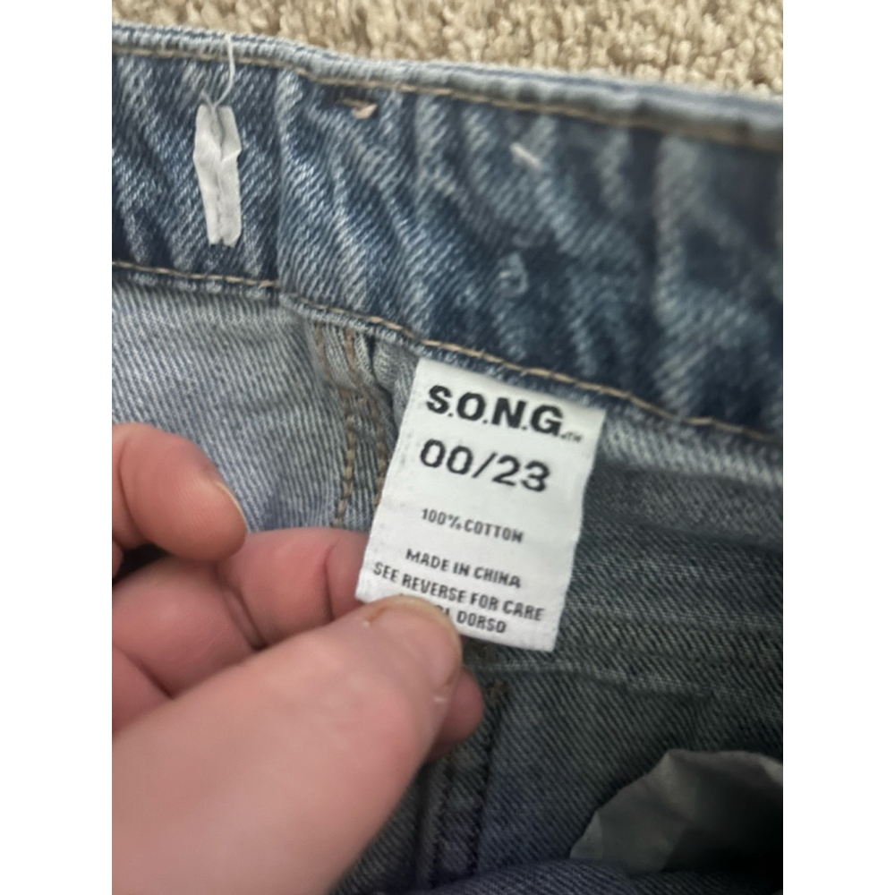Women's S.O.N.G. Blue Denim Cargo Jeans Size 00
#021 - Picture 3 of 6